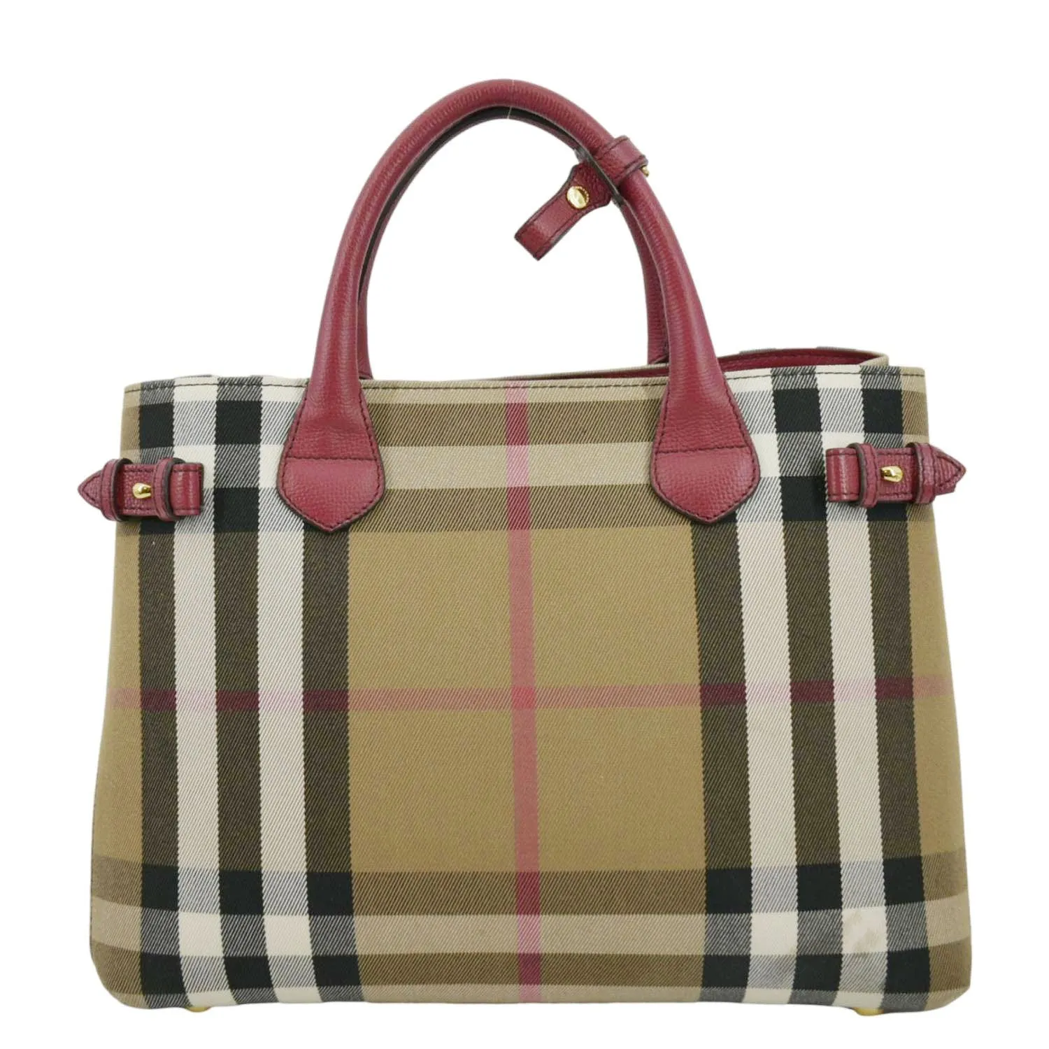 BURBERRY Banner Vintage Small Canvas Satchel Bag Limestone