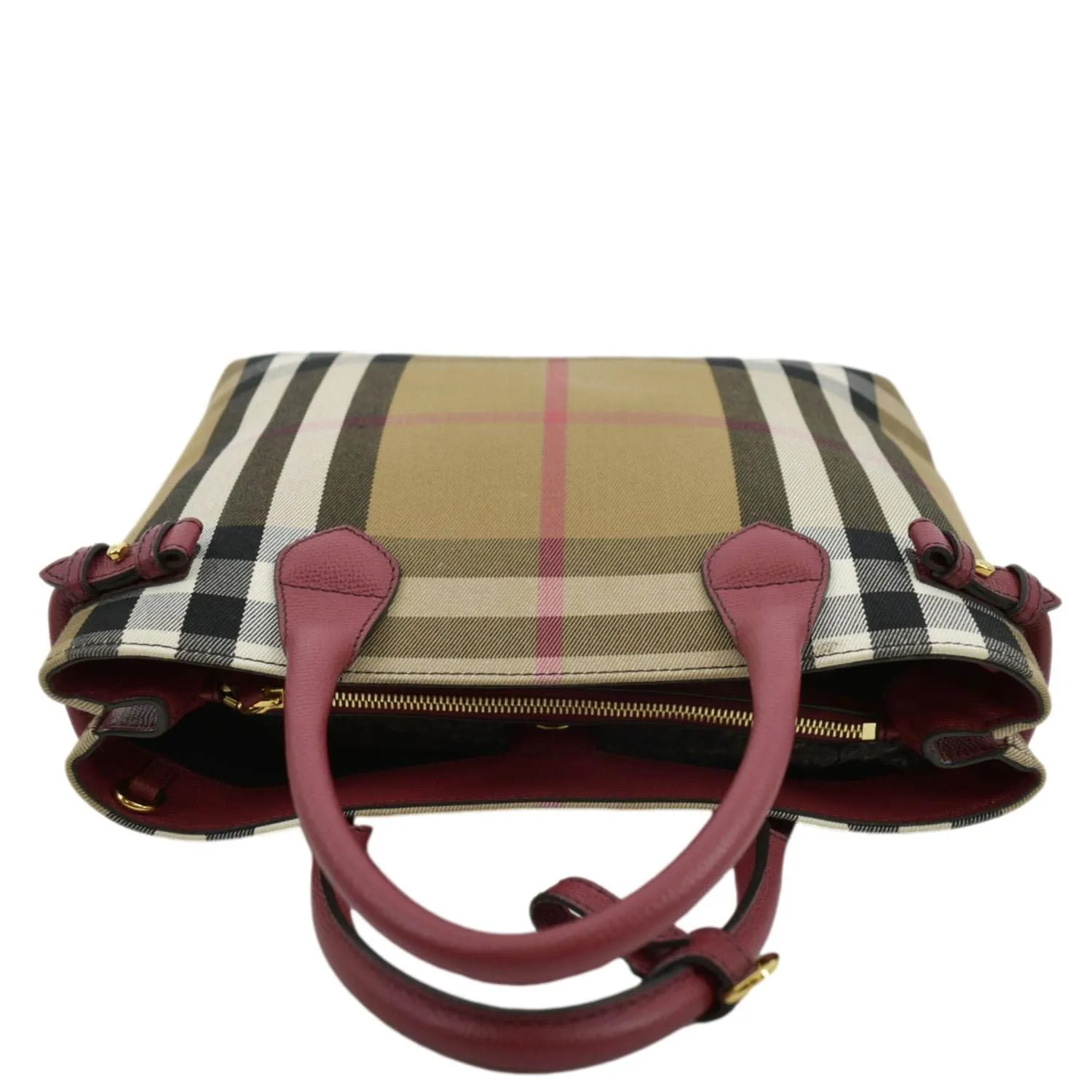 BURBERRY Banner Vintage Small Canvas Satchel Bag Limestone