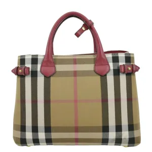 BURBERRY Banner Vintage Small Canvas Satchel Bag Limestone