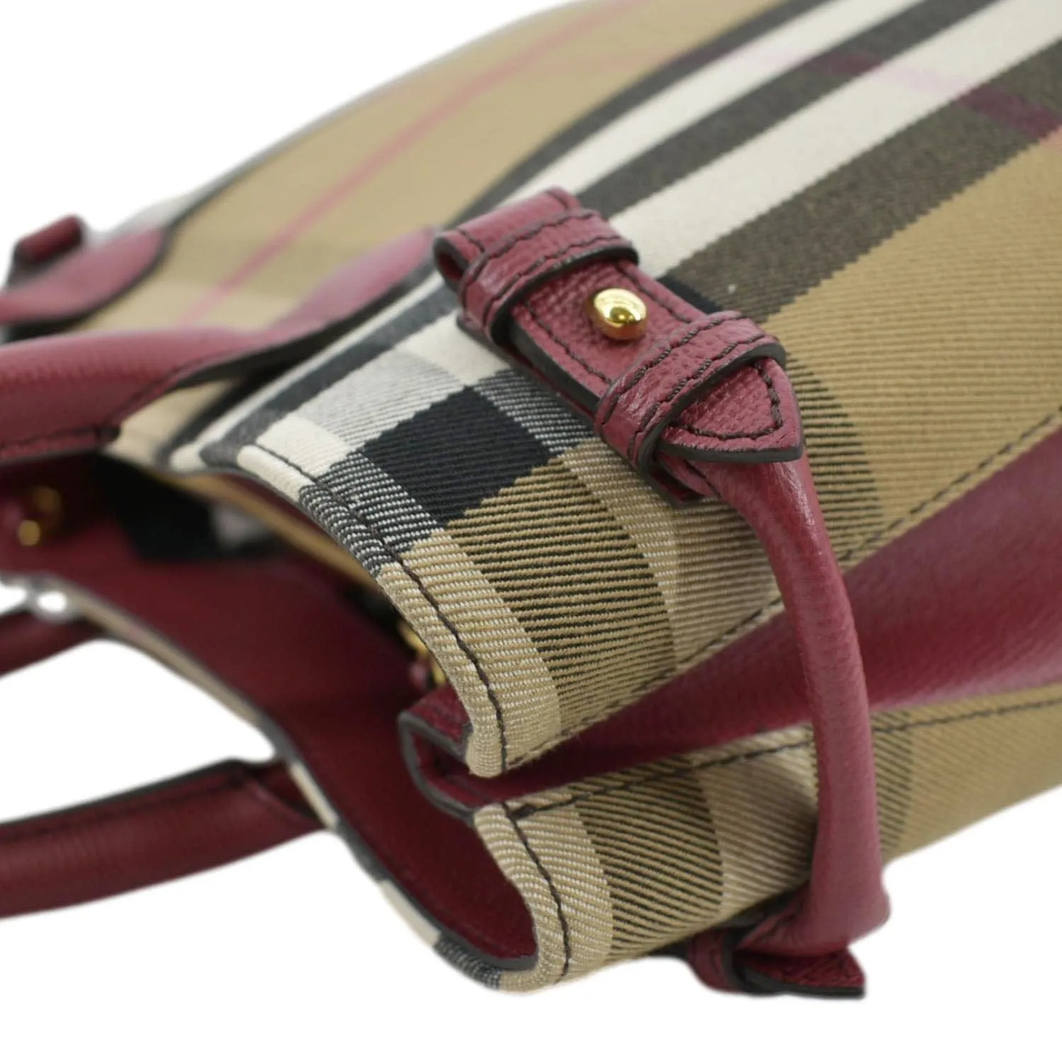 BURBERRY Banner Vintage Small Canvas Satchel Bag Limestone