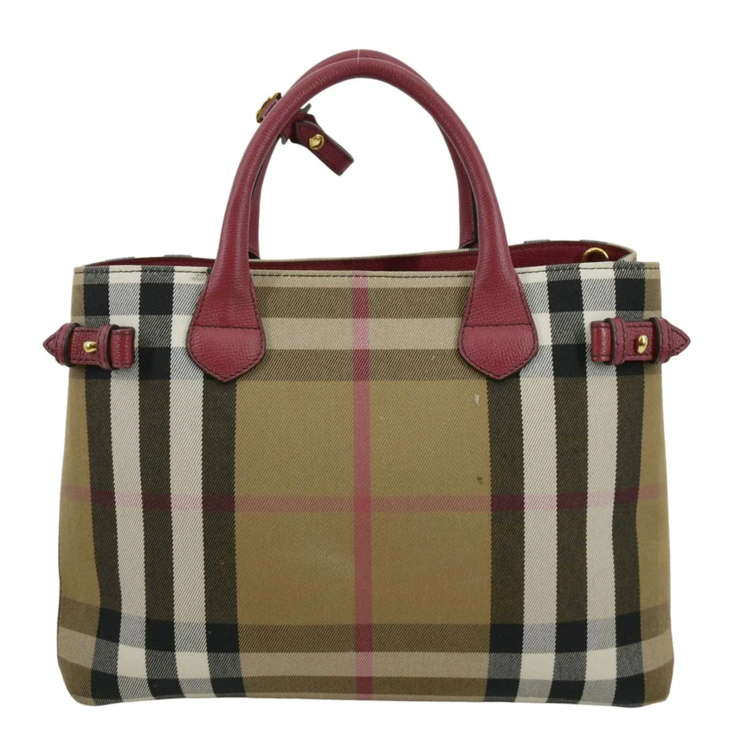 BURBERRY Banner Vintage Small Canvas Satchel Bag Limestone