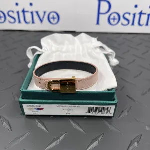 Buscemi Lock Bracelet Black/Pink Leather