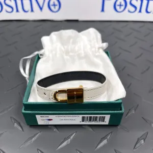 Buscemi Lock Bracelet Off White/Black Leather