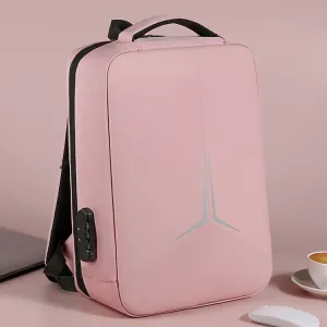 Business Men Laptop Backpack 15.6 Inch Big Capacity Travel Bag Waterproof Material School Backpack Bags with USB Charging Port -Pink