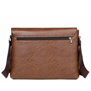 Business Trackable PU Massive markdown Crossbody Shoulder Men's Bag Leather