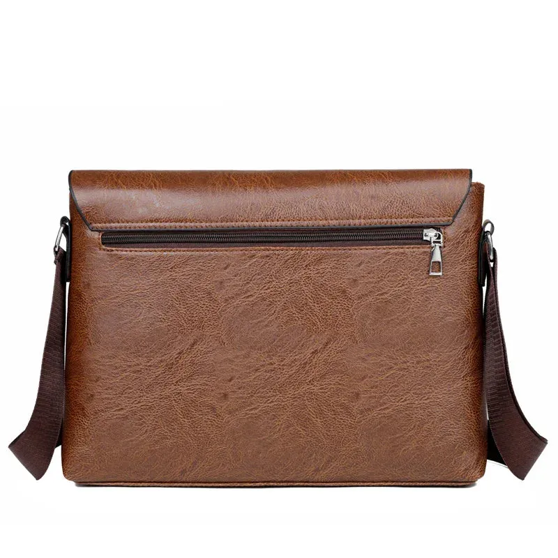 Business Trackable PU Massive markdown Crossbody Shoulder Men's Bag Leather
