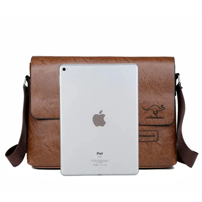Business Trackable PU Massive markdown Crossbody Shoulder Men's Bag Leather