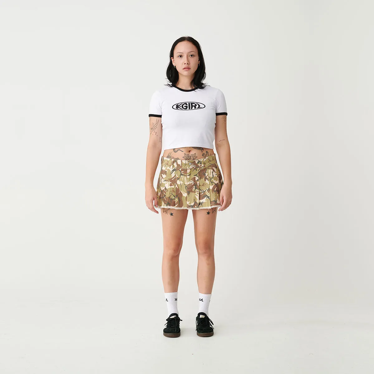 Camo Mini Skirt - Beige