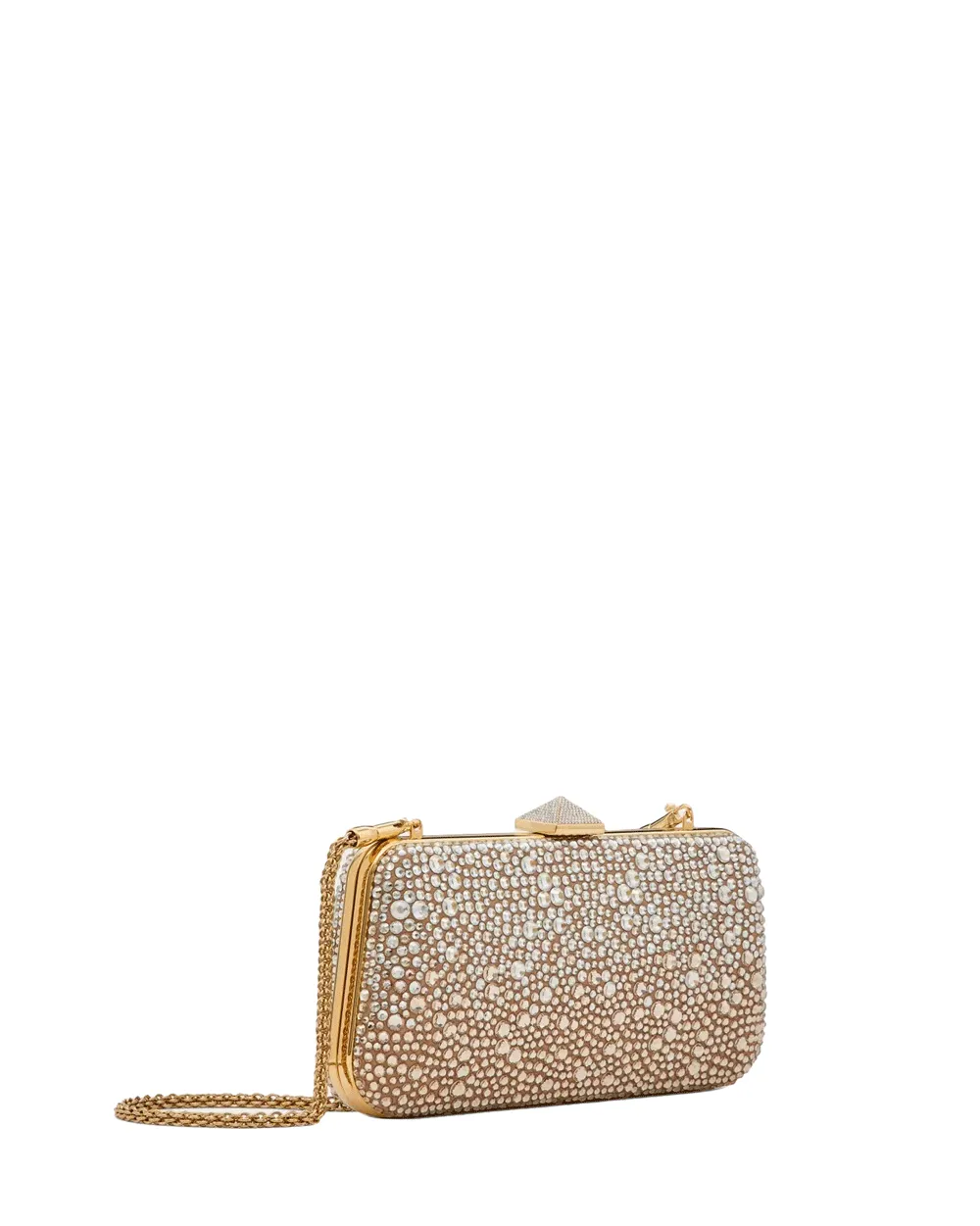Carry Secrets Rhinestone Minaudiere Clutch in Honey Crystal