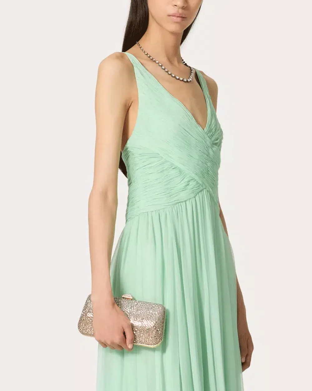 Carry Secrets Rhinestone Minaudiere Clutch in Honey Crystal