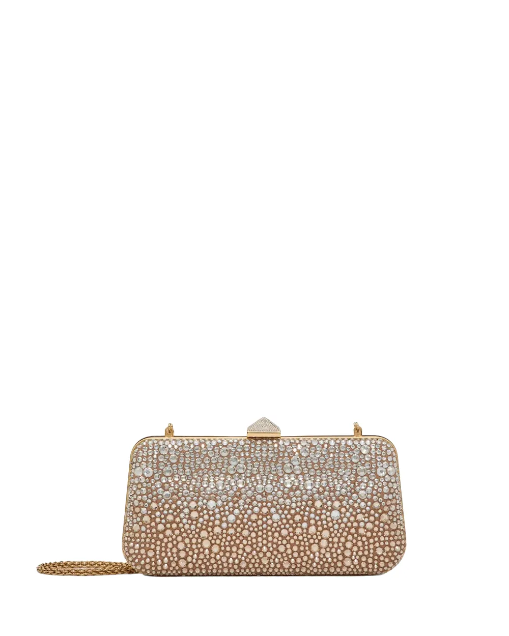 Carry Secrets Rhinestone Minaudiere Clutch in Honey Crystal