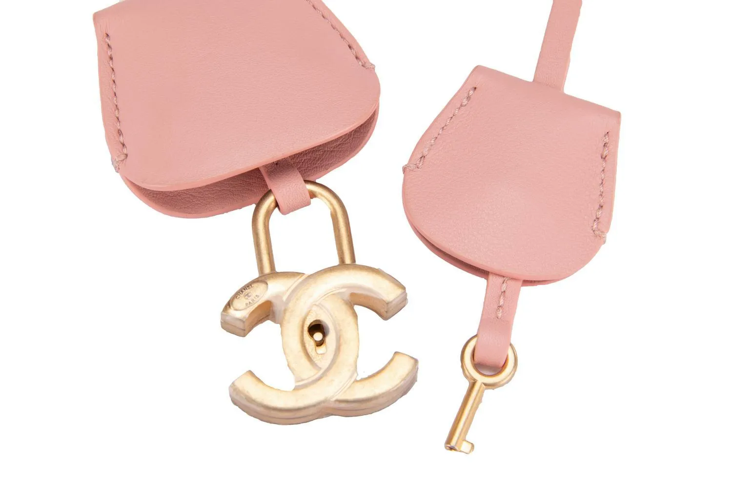 Chanel Mini Filigree in Pink Caviar leather and Gold chain