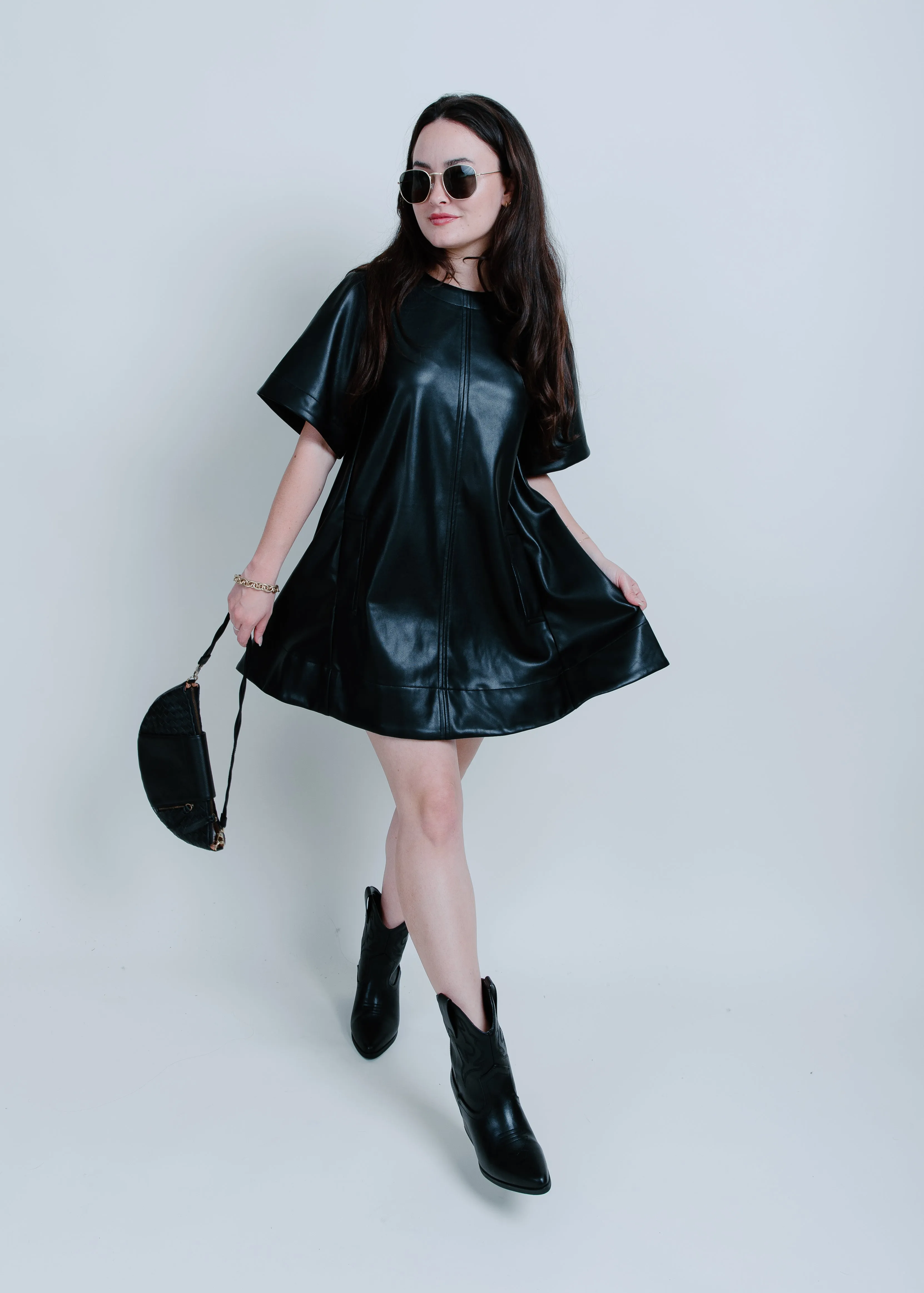 Charlie Faux Leather Mini Dress