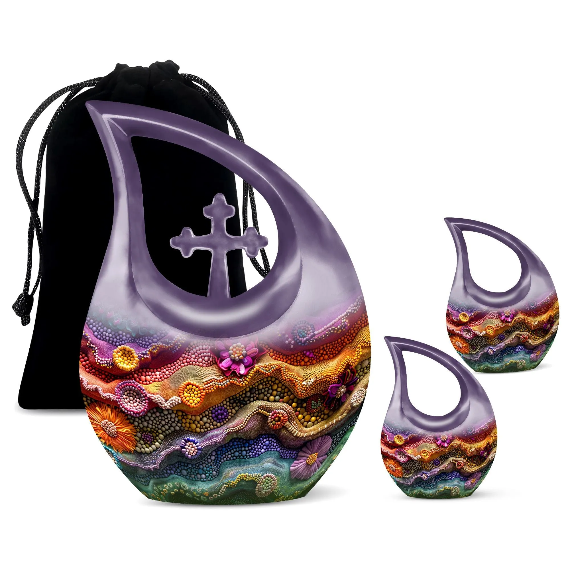 Cherished Harmony: Beaded Waves Couples Memorial Urn