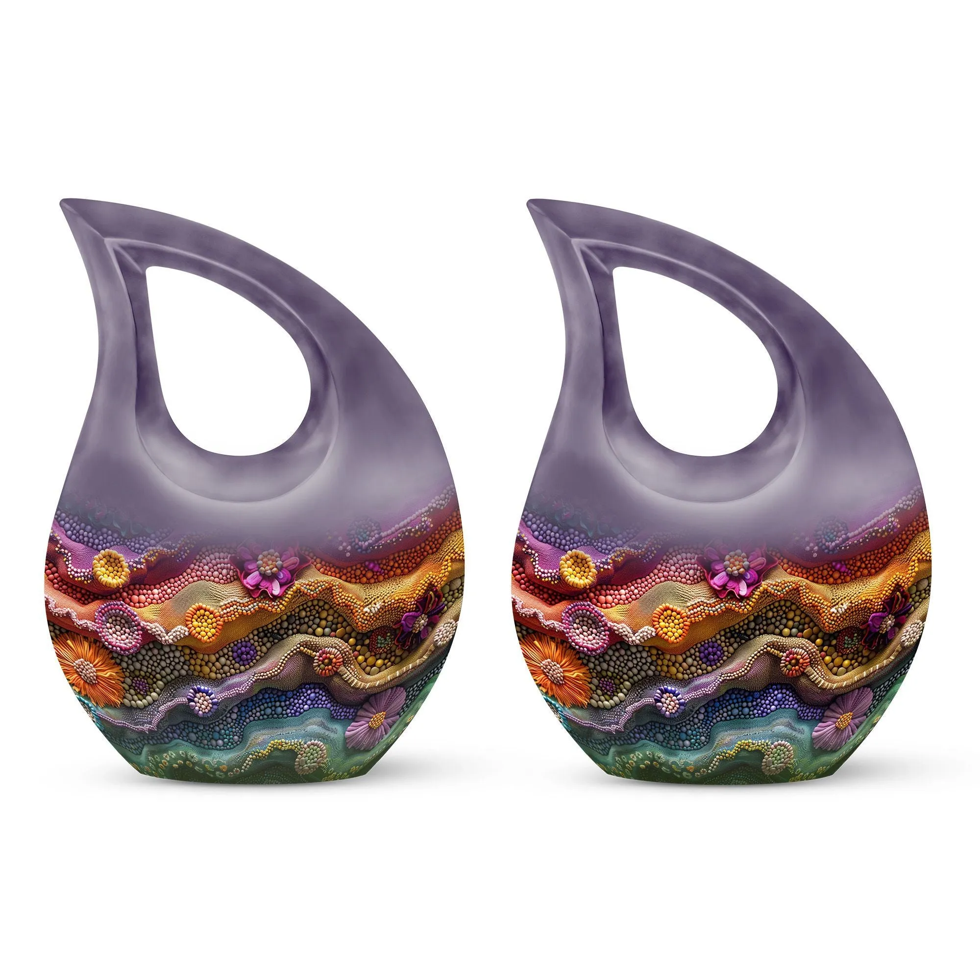 Cherished Harmony: Beaded Waves Couples Memorial Urn