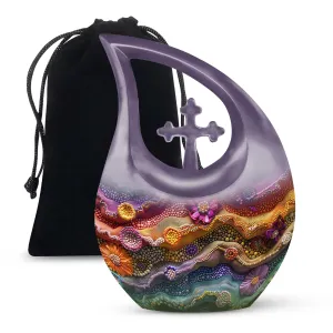 Cherished Harmony: Beaded Waves Couples Memorial Urn