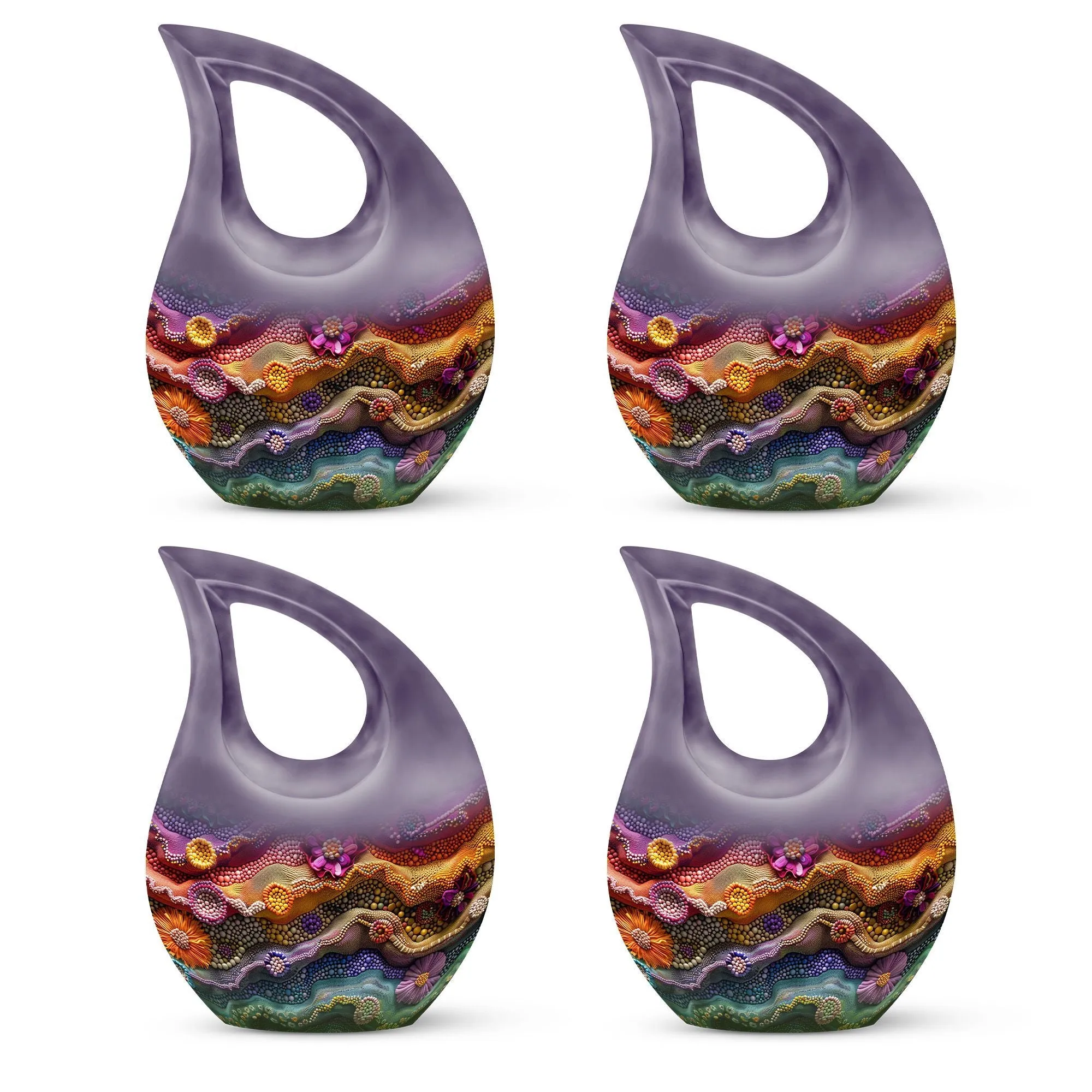 Cherished Harmony: Beaded Waves Couples Memorial Urn