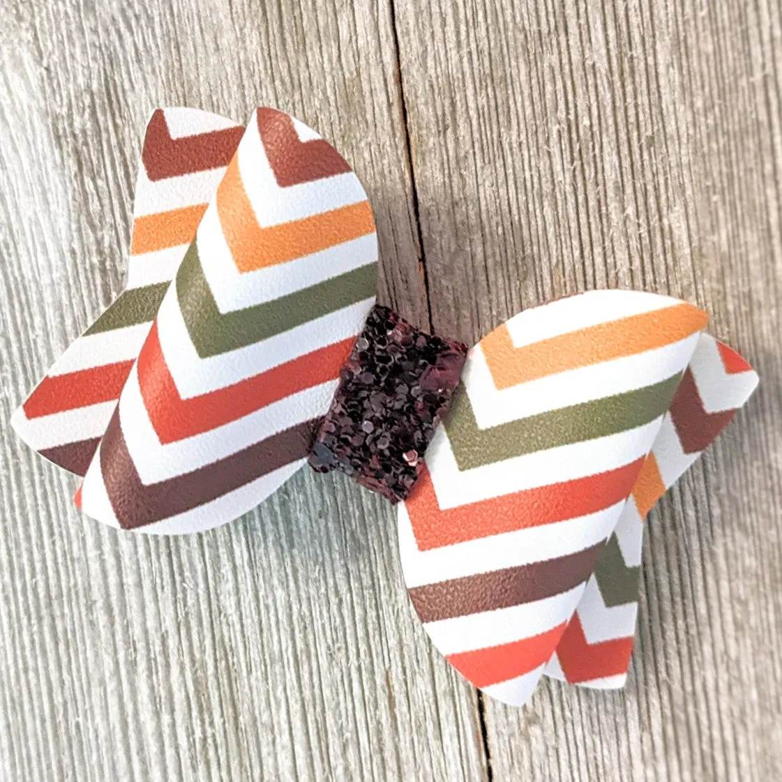 Choice of Thanksgiving Faux Leather Glitter Bow
