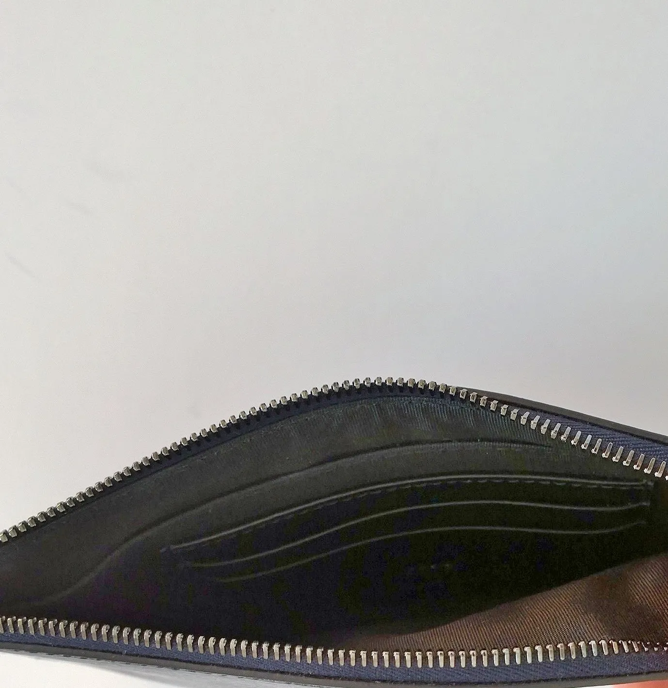 Christian Dior Navy Leather Flower Clutch Pouch Homme