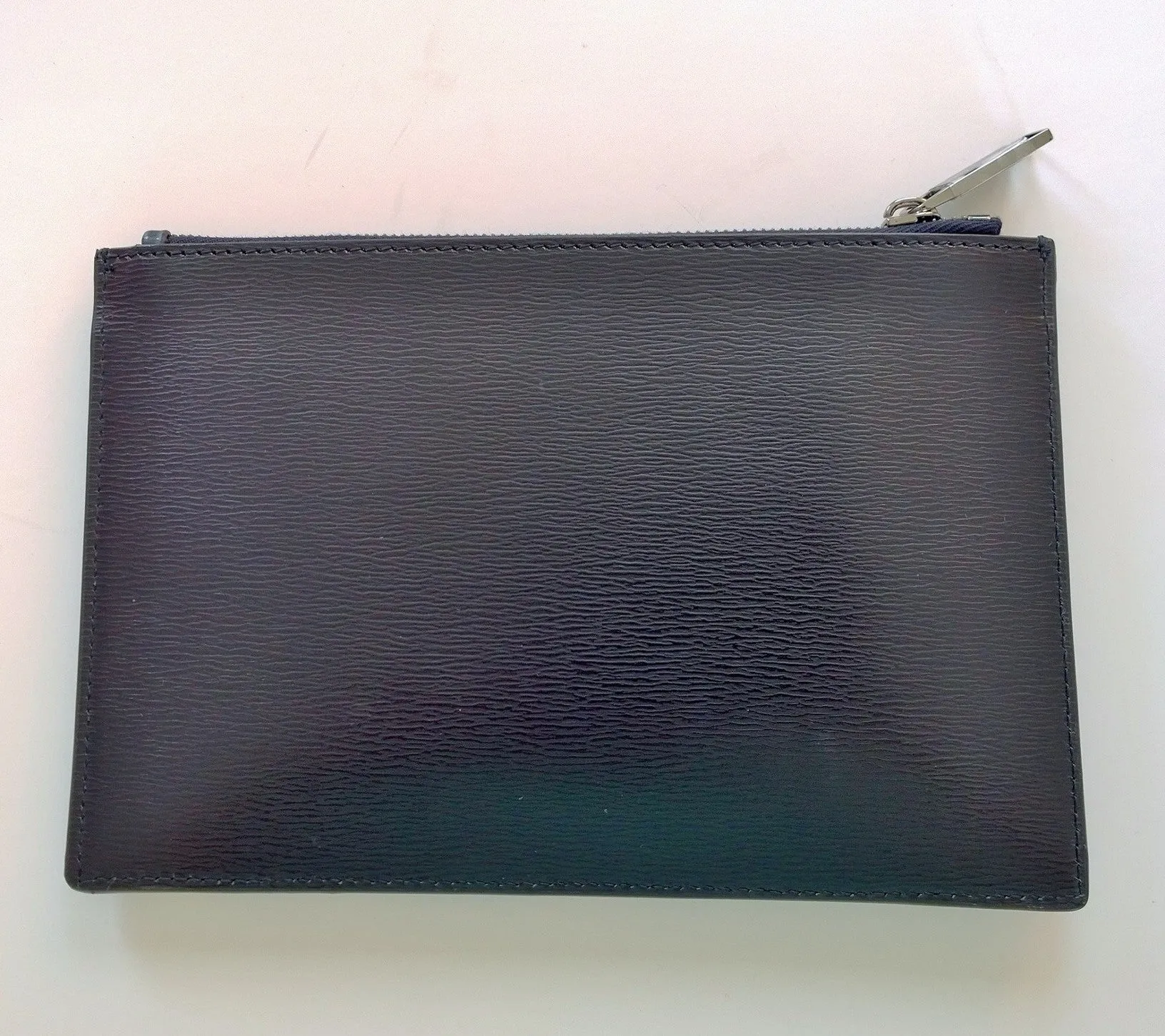 Christian Dior Navy Leather Flower Clutch Pouch Homme