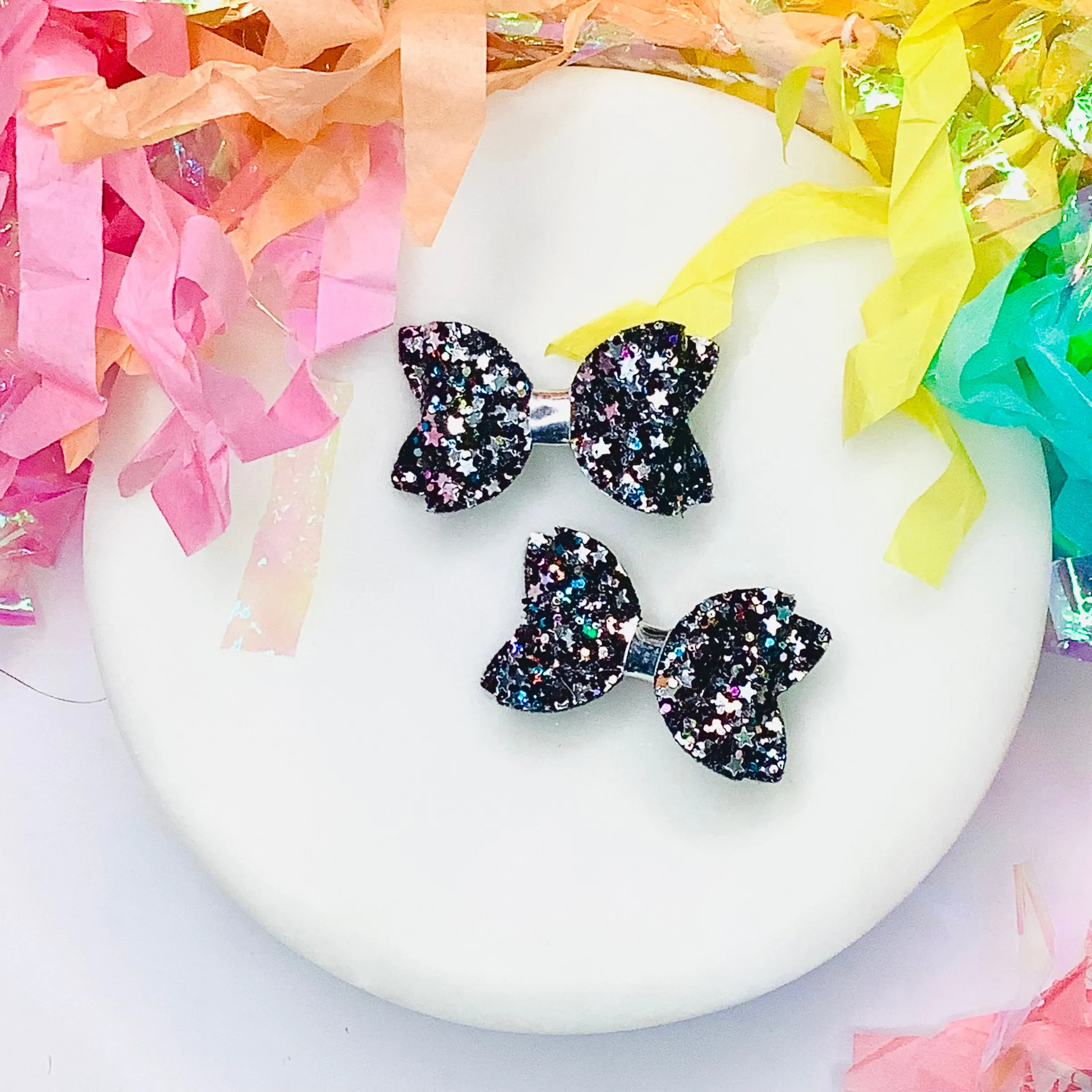 Chunky Glitter Micro Mini Bow Collection