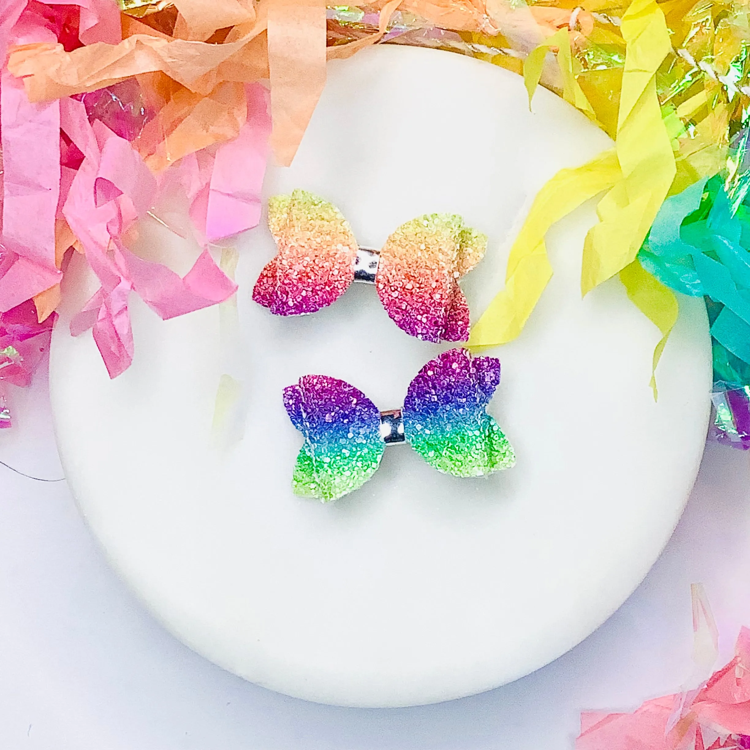 Chunky Glitter Micro Mini Bow Collection