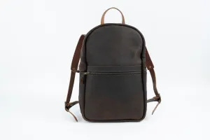CLASSIC ZIPPERED LEATHER BACKPACK - MOCHA - IN STOCK