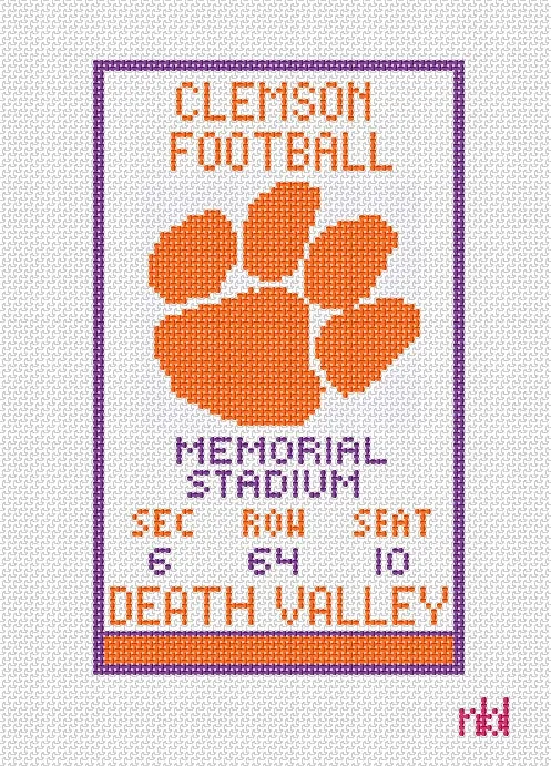 Clemson Ticket Mini Flag Canvas
