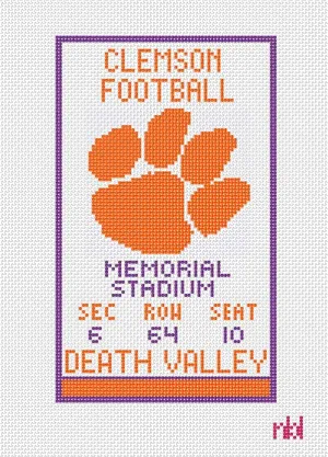 Clemson Ticket Mini Flag Canvas