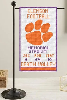 Clemson Ticket Mini Flag Canvas