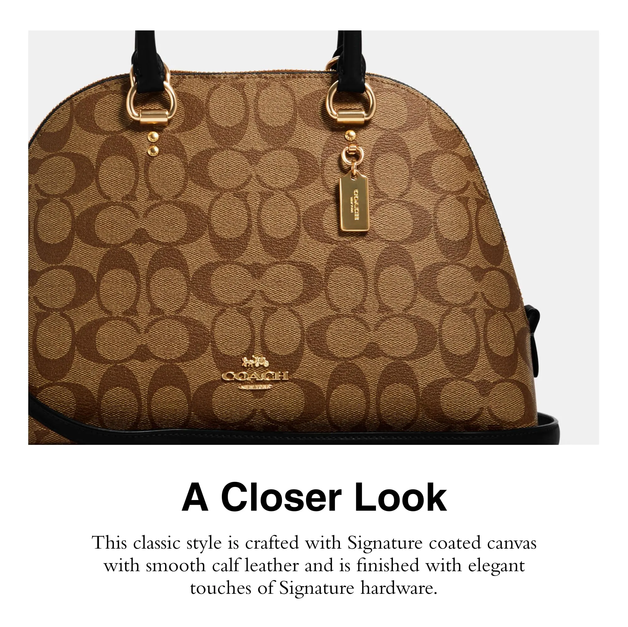 COACH Katy Satchel, Khaki Black
