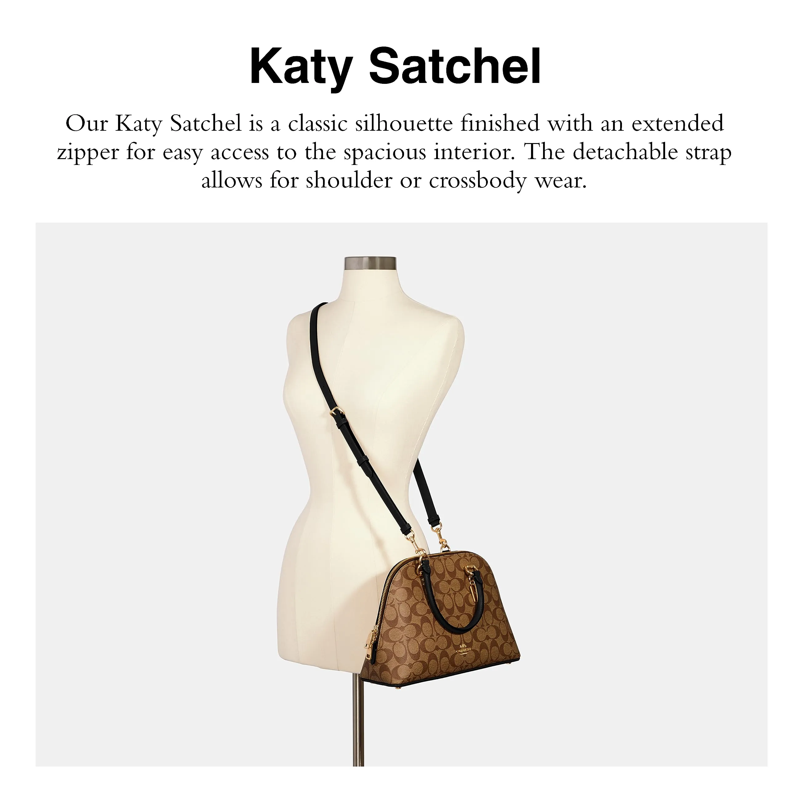 COACH Katy Satchel, Khaki Black