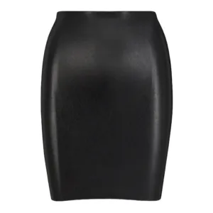COMMANDO Faux Leather Black Mini Skirt Size Large