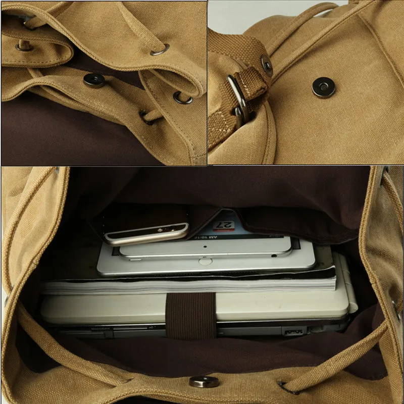 Cotton Canvas Backpack with USB Charging Port