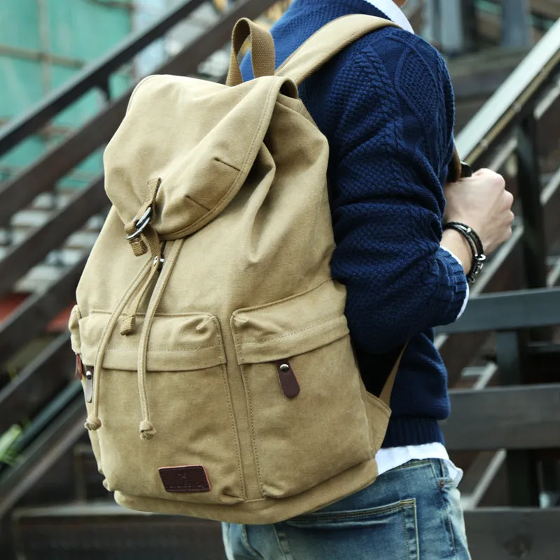 Cotton Canvas Backpack with USB Charging Port