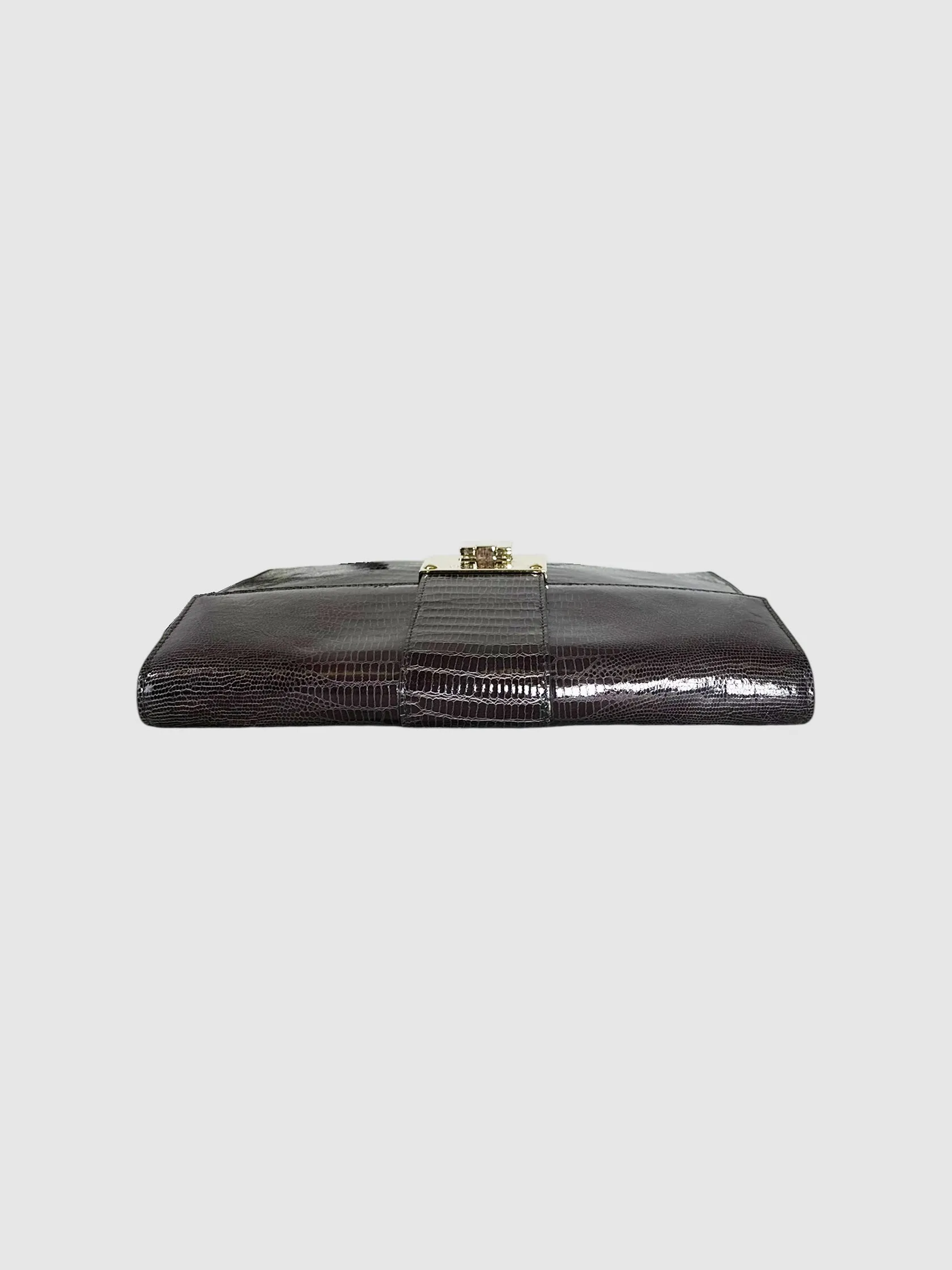 Crocodile-Embossed Envelope Bag