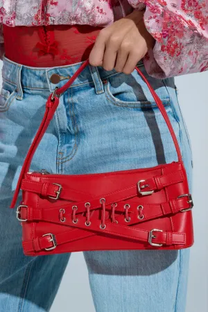 CROSSED OUT SHOULDER PURSE