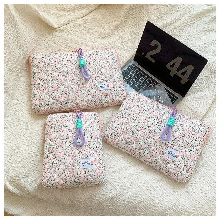 Cute Red&Yellow Floral Pink Daisy iPad Laptop Bag, 11/13/15inch iPad Sleeve, iPad Bag