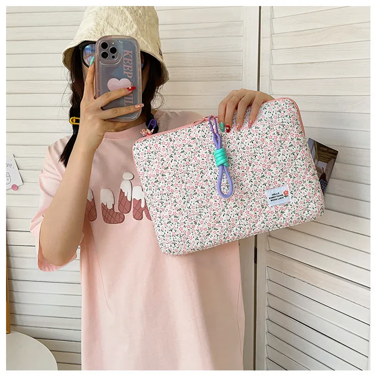 Cute Red&Yellow Floral Pink Daisy iPad Laptop Bag, 11/13/15inch iPad Sleeve, iPad Bag