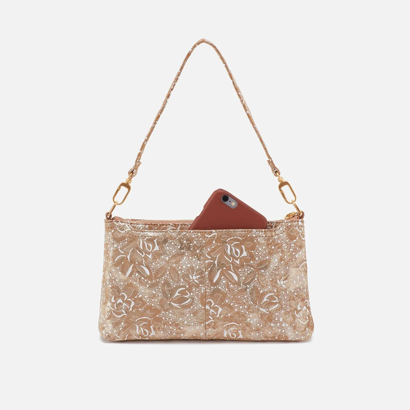 Darcy Crossbody In Printed Leather - Gilded Petals