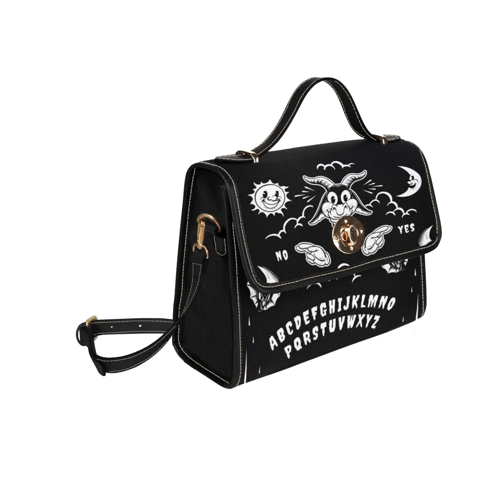 Dark Ouija Board Satchel bag, Cute women gothic crossed body purse, cute vegan leather strap hand bag goth bag, hippies boho gift