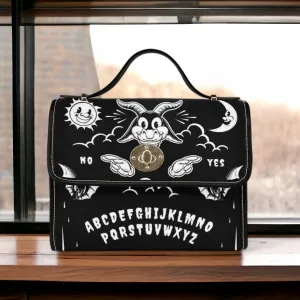 Dark Ouija Board Satchel bag, Cute women gothic crossed body purse, cute vegan leather strap hand bag goth bag, hippies boho gift