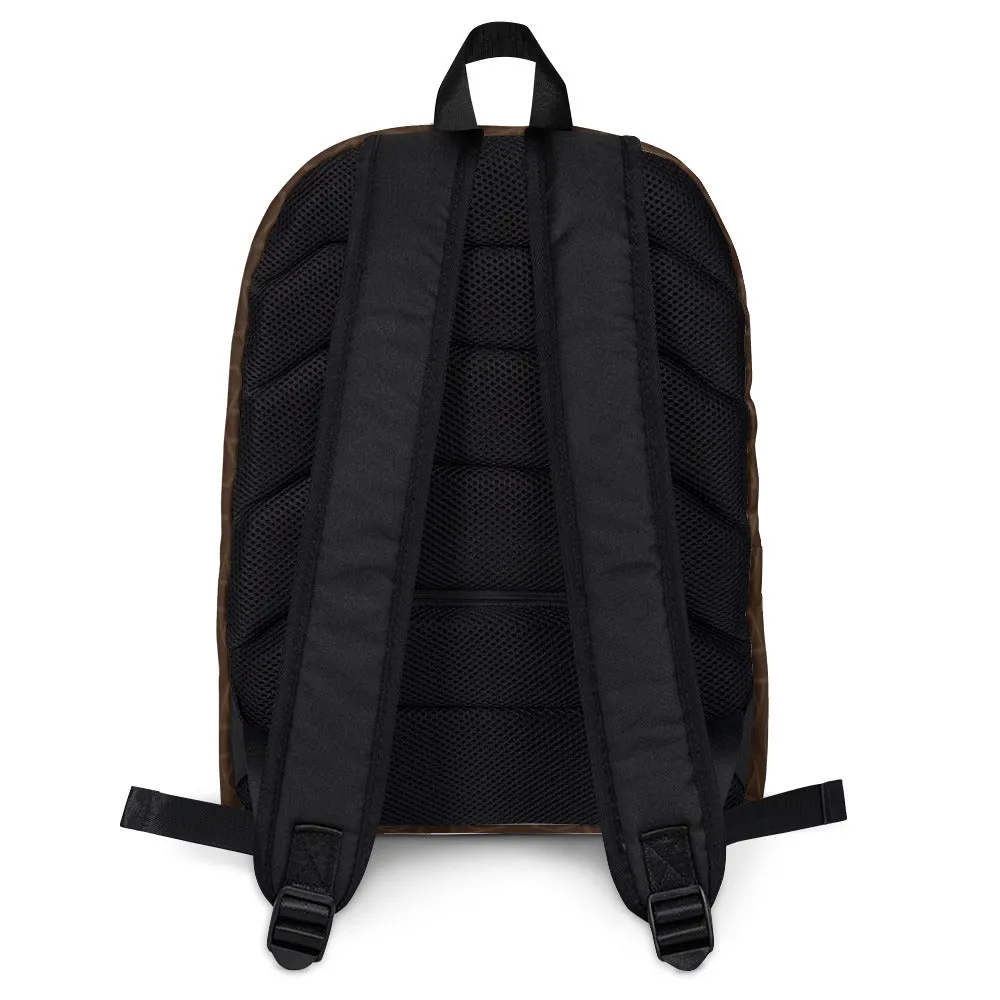 Deep Brown Pattern - Sustainably Made Backpack
