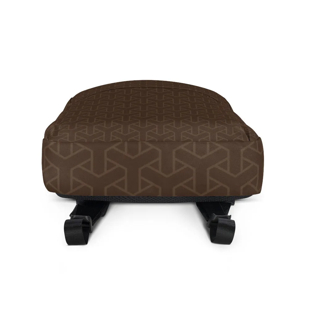 Deep Brown Pattern - Sustainably Made Backpack