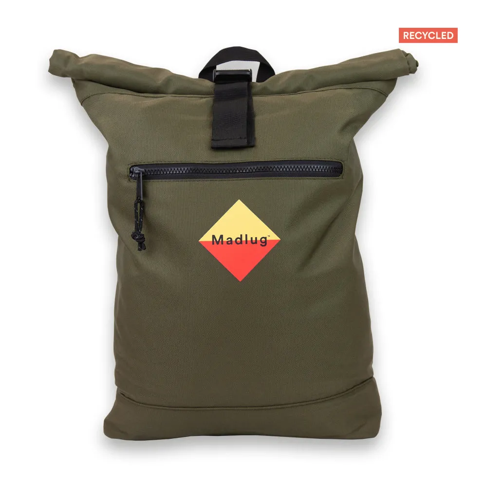 Deep Olive Green Roll-Top ECO Backpack