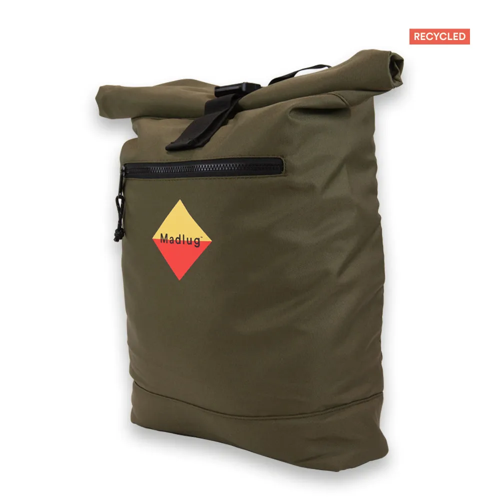 Deep Olive Green Roll-Top ECO Backpack
