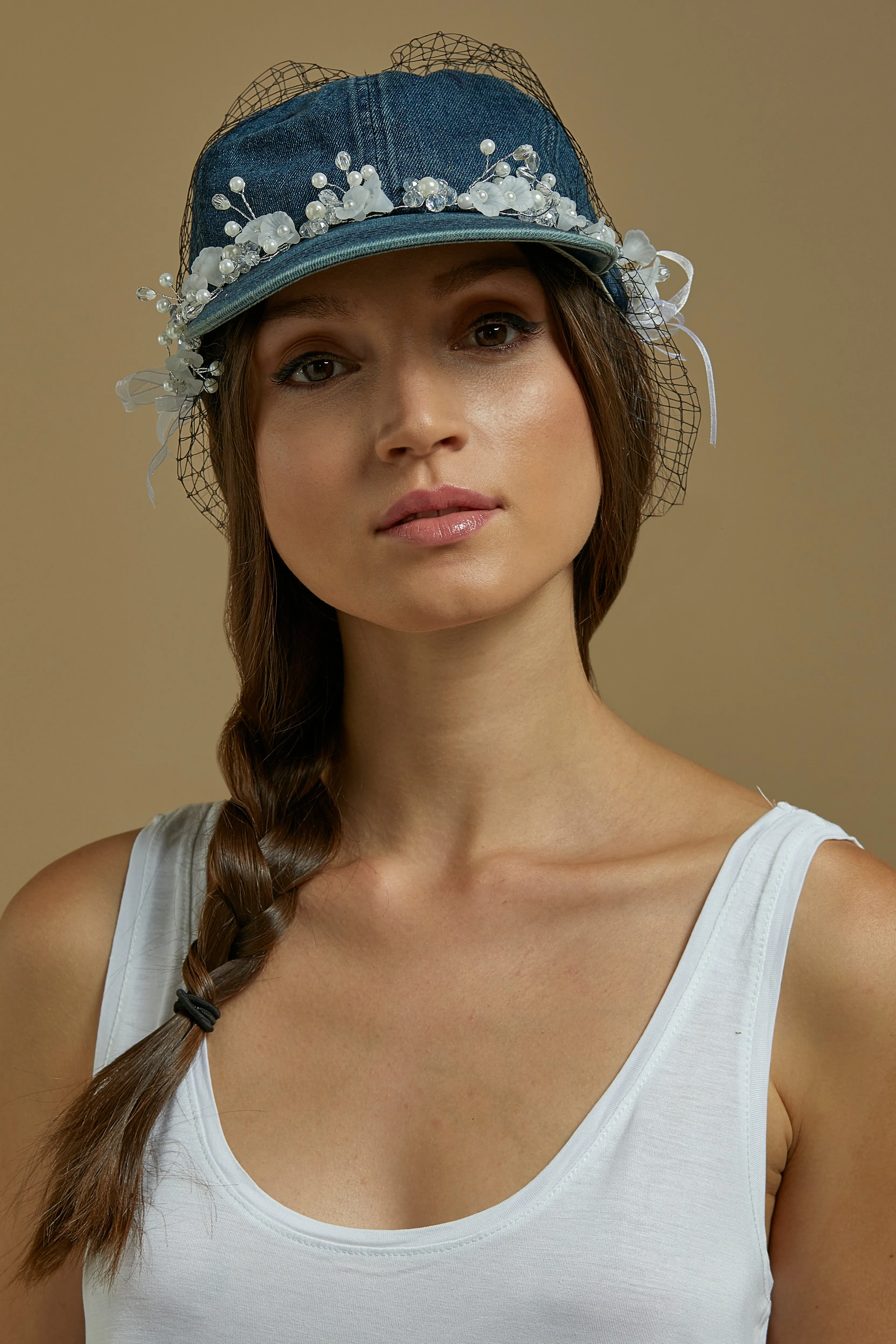 Denim Lilies baseball cap