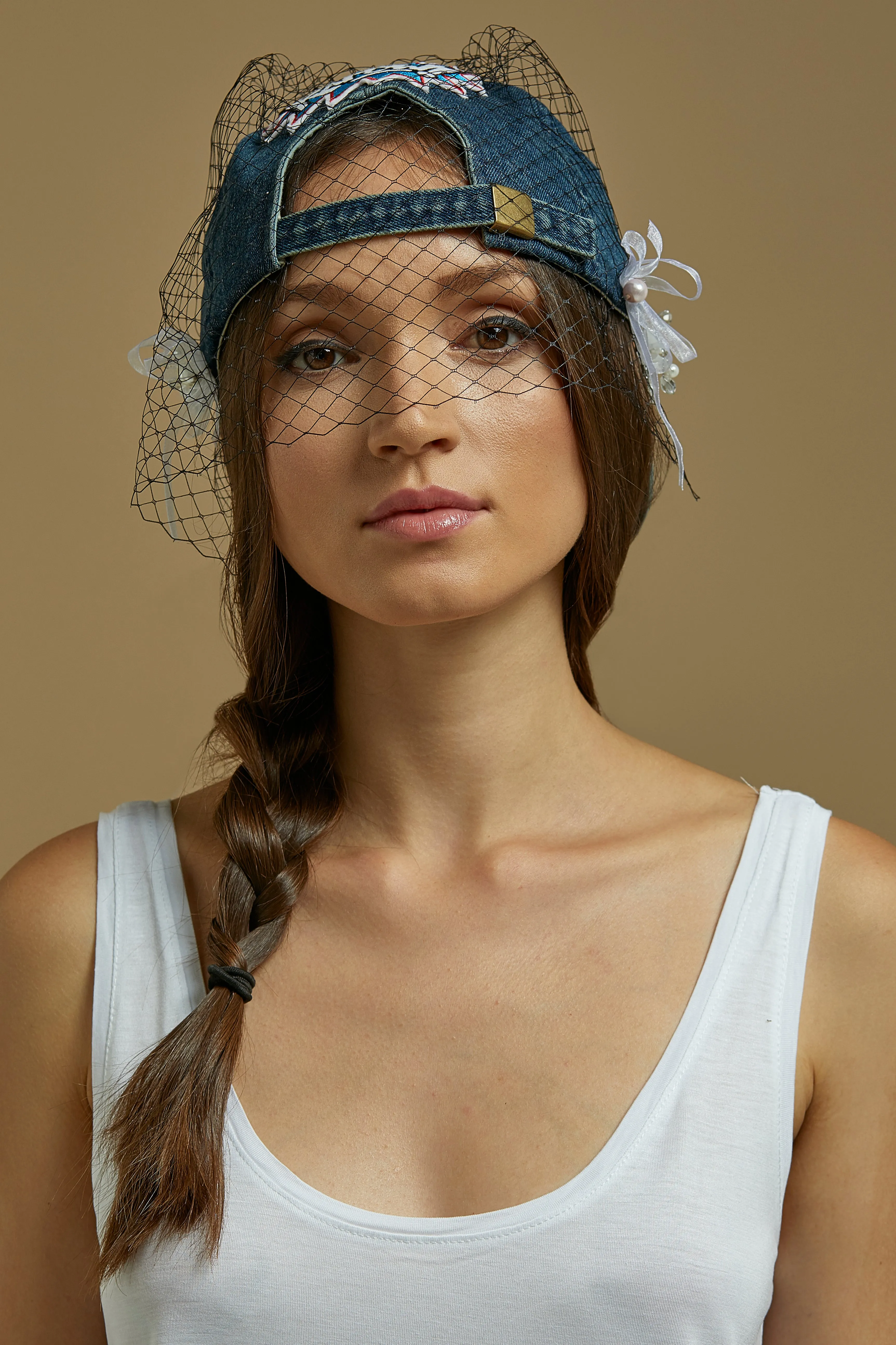 Denim Lilies baseball cap