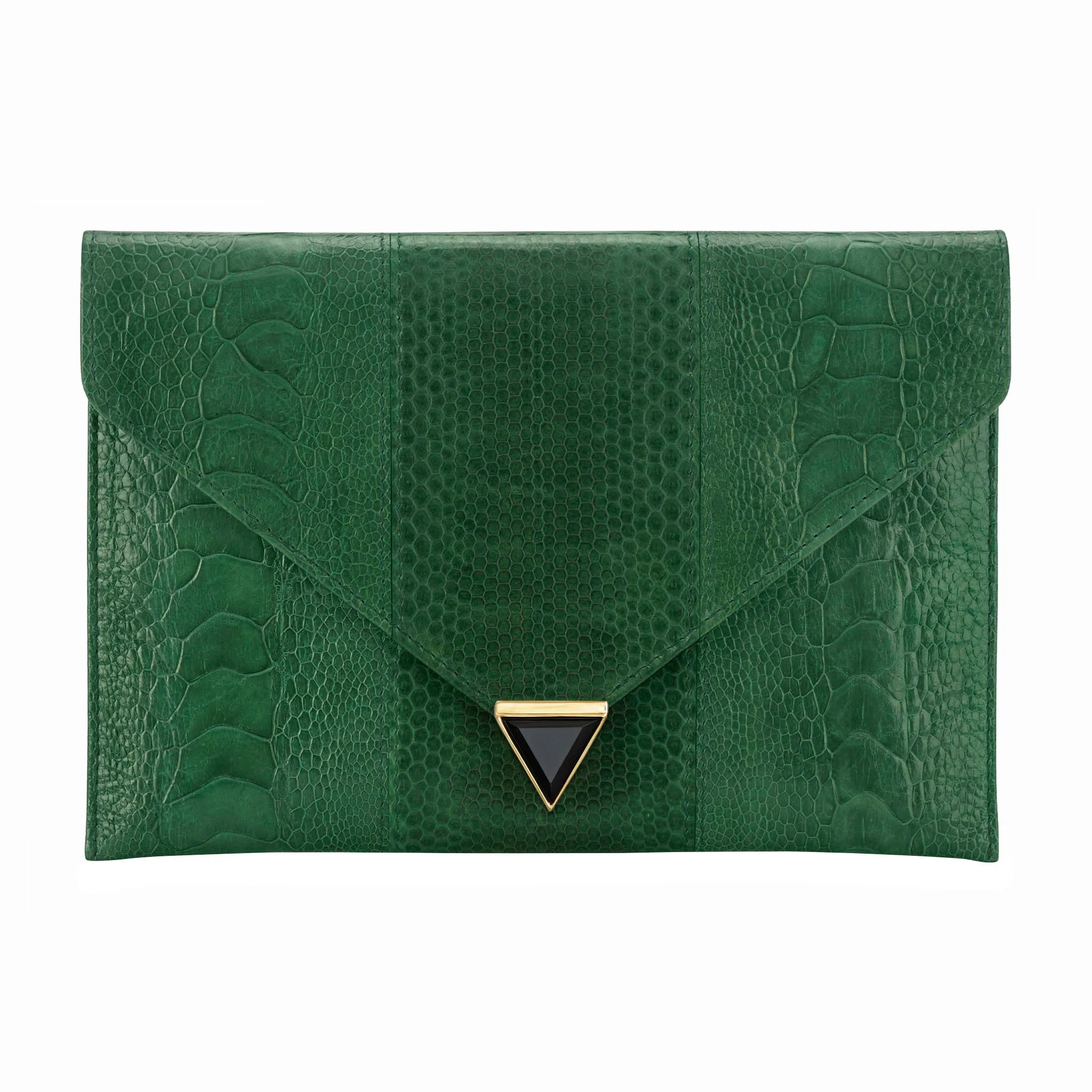 DIANE SNAKESKIN & OSTRICH LEG ENVELOPE CLUTCH