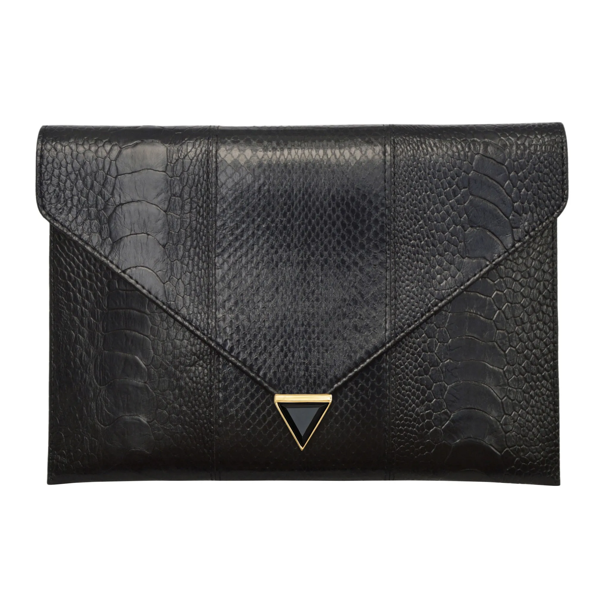 DIANE SNAKESKIN & OSTRICH LEG ENVELOPE CLUTCH
